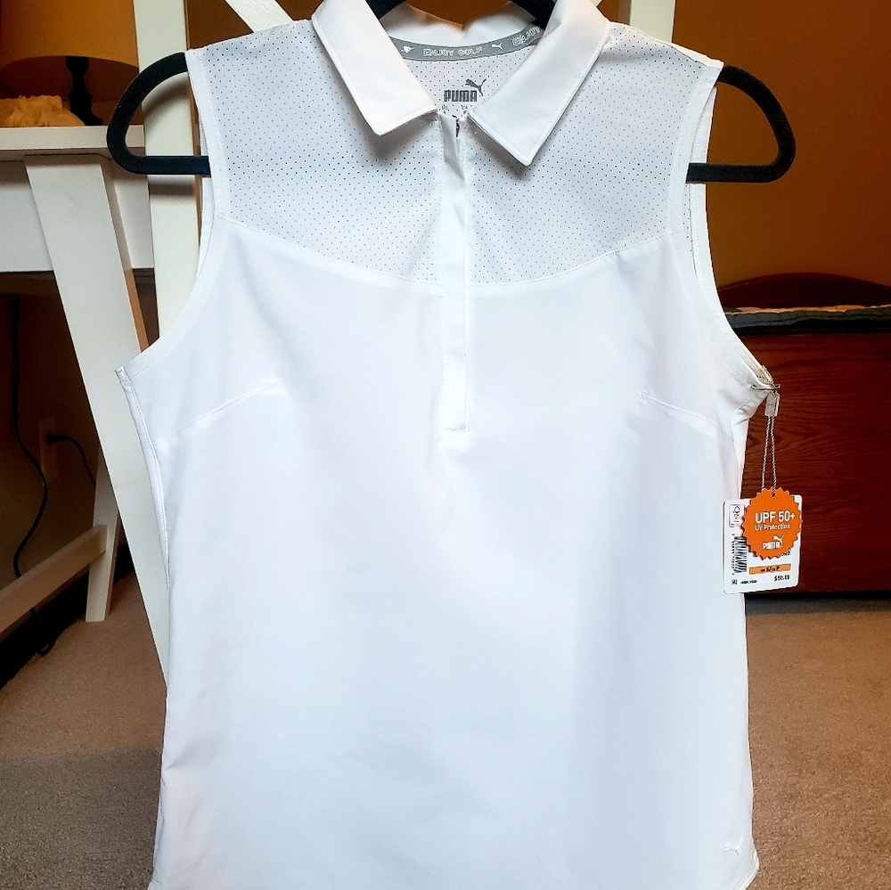 Puma sleeveless golf top white S